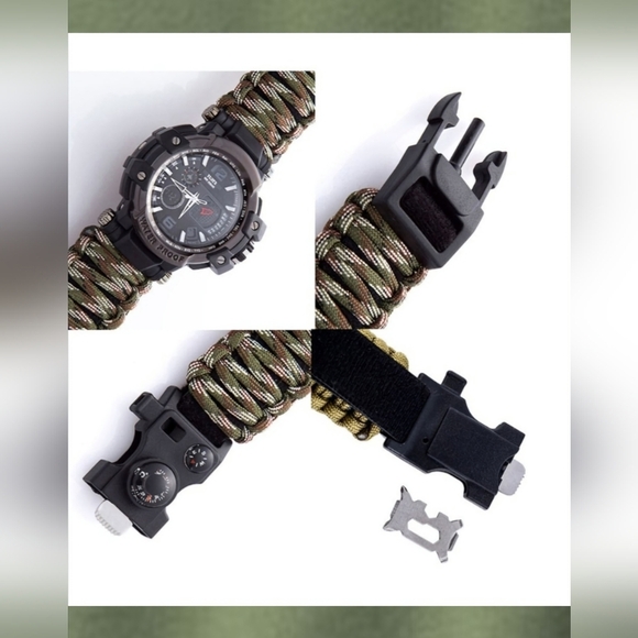BRAND NEW SWISS ARMY 6 IN 1 PARACORD SURVIVAL/TACTICAL WRIST WATCH - Picture 10 of 10